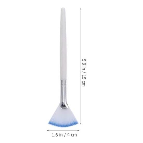 Fenical 4 Pieces Fiber Face Fan-shaped Brush Portable Facial Applicator Blue Gentle Touch Even Application Ideal Home Skincare DIY Hand Hygiene