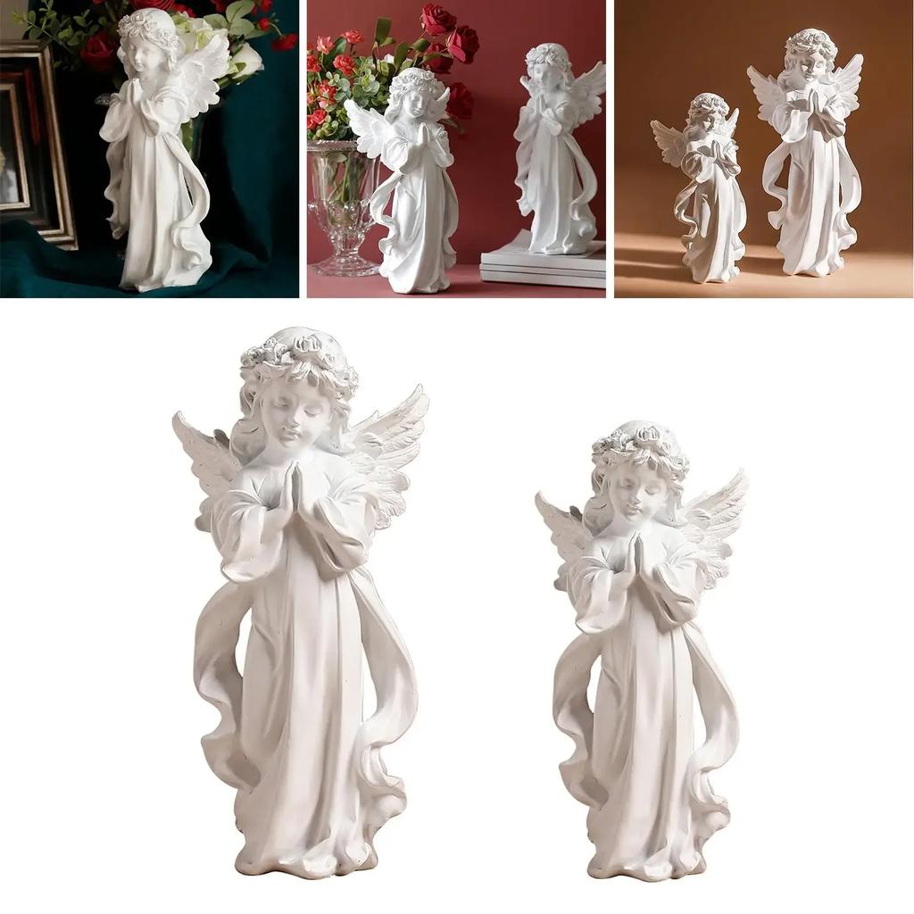 Niedliche Harz Betender Engel Figur Europäischer Stil Fee Gebetsengel Regal Skulptur Desktop Ornament Schnitzhandwerk