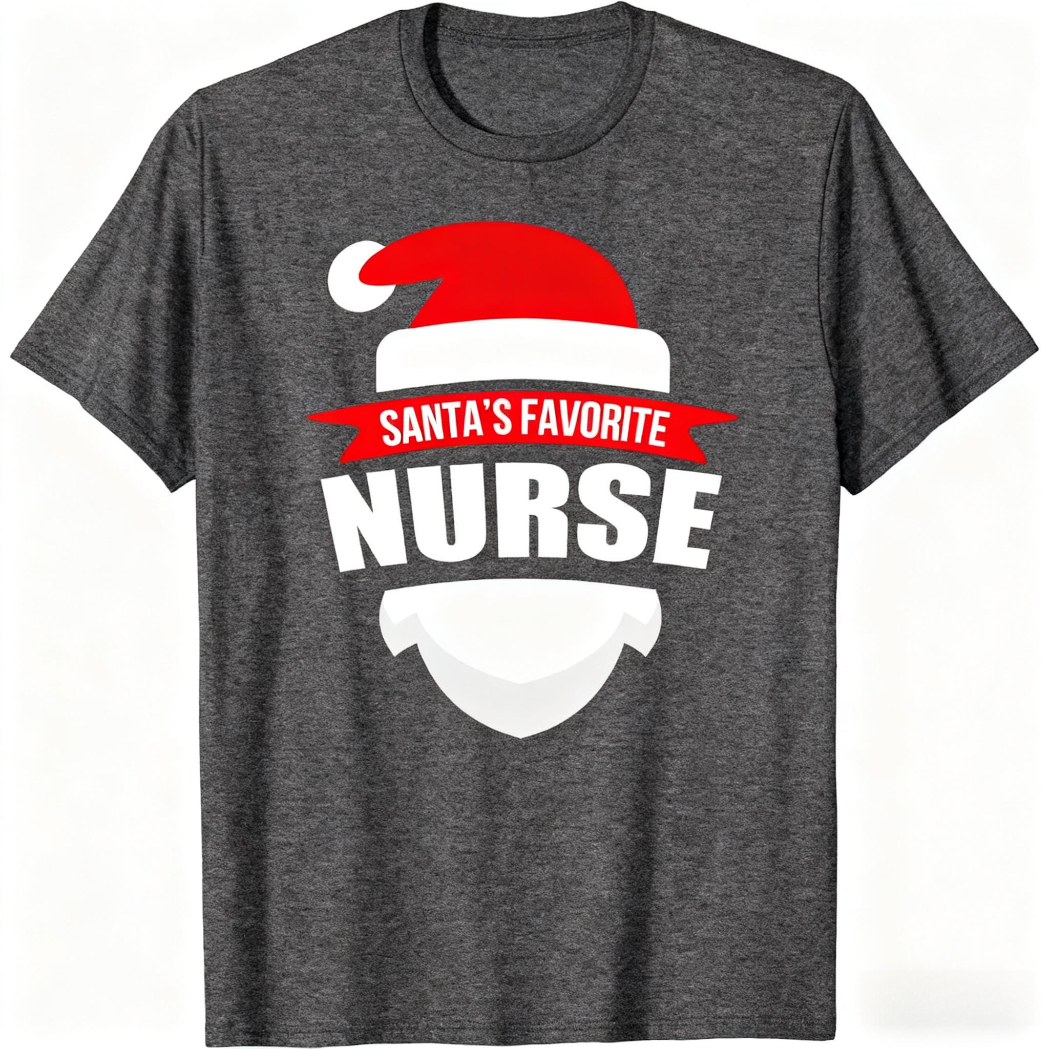 

2025 Santa s Favorite Nurse T-Shirt Funny Christmas Shirt Short Sleeve T-Shirt Cotton Harajuku Style Unisex Fashion Casual Tops 4XL