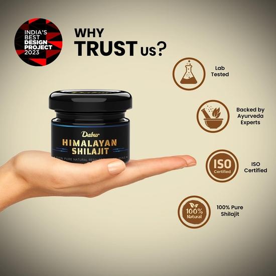 Dabur Himalaya Shilajit Harz - 15g | 100% Reines Shilajit | Steigert Ausdauer und Energie | Stärkt die Immunität
