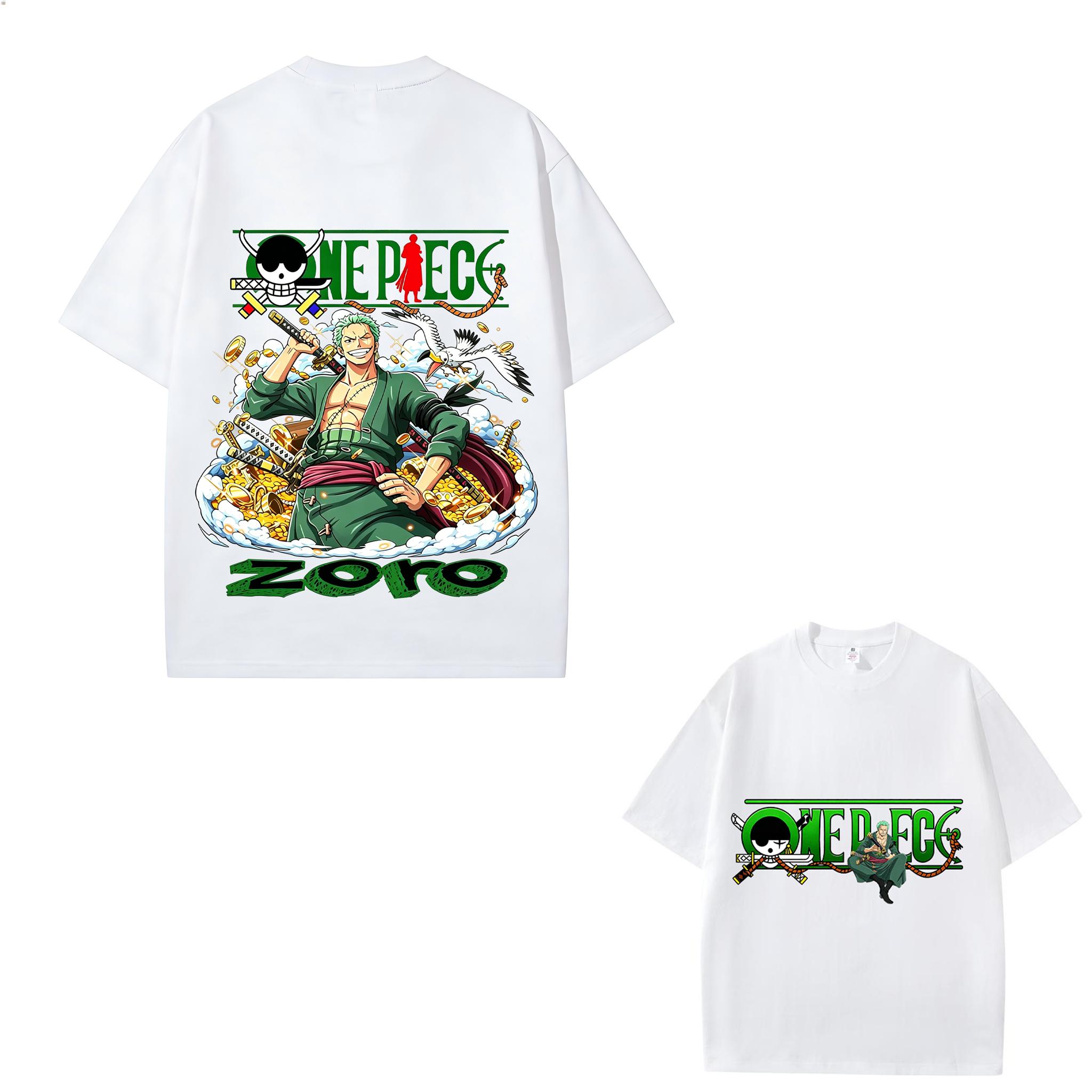 Summer New Arrival One Piece Luffy Print LooseFit ShortSleeve Cotton TShirt Summer Trendy Pure Cotton Casual Stylish S