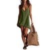 Abito Colorato da Donna con Bordi, Scollo a V e Spalline Sottili per Uso Casual