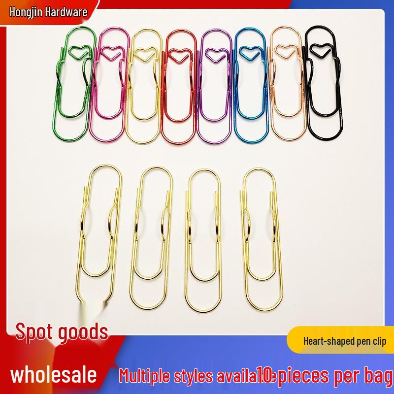 Creative Heart Pen Clip with 9 Colors, Portable Star Pen Holder, Pencil Clip Accessories.