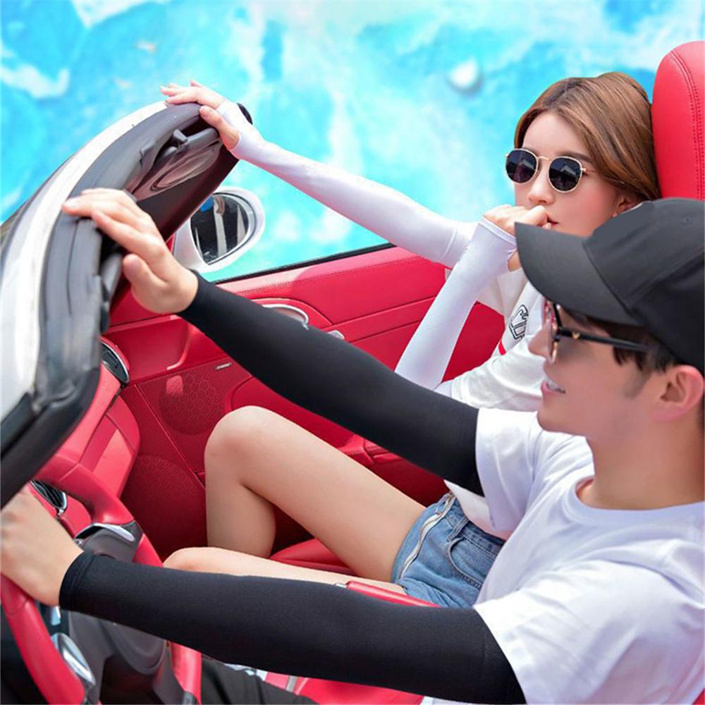 A Pair Of Sunscreen Ice Sleeves Ice Silk Seamless Sleeves For Men And Women Arm Sleeves Cold Arm Sleeves