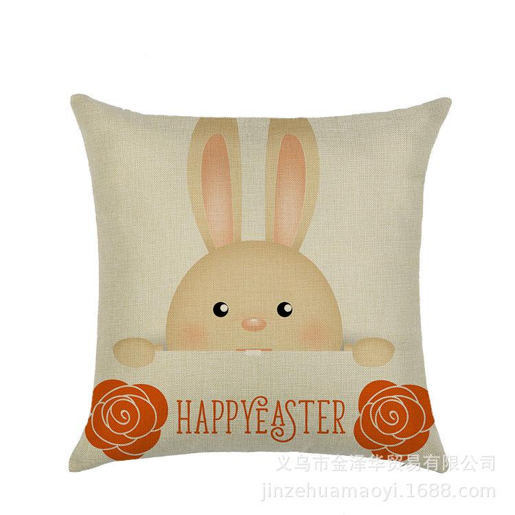 Watercolor Bunny Egg Easter Pillow Cover Nordic Office Sofa Polyester Cushion Cover Home Furnishings