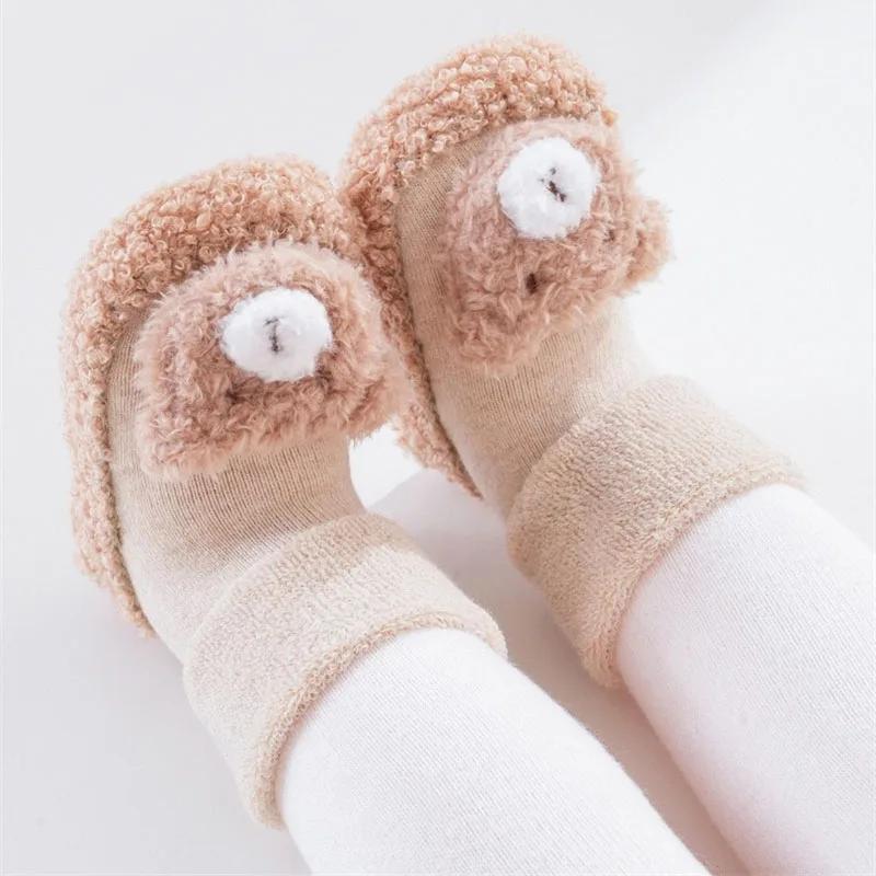 Baby Floor Socks Autumn Winter Cartoon Bear Toddler Shoes Socken Thick Anti Slip Children Stockings Boy Girl Indoor Walking Sock
