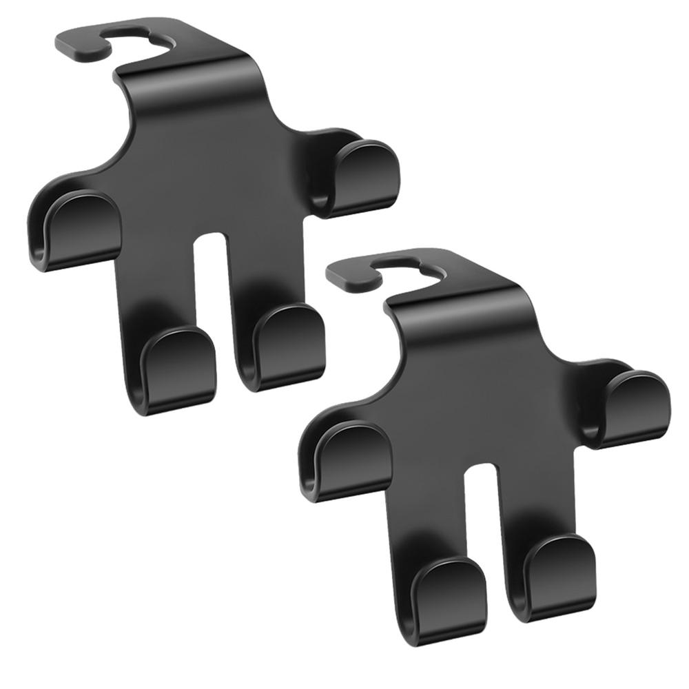 

Крючки на подголовник сиденья автомобиля 2 шт. Крючки-вешалки для автомобиля Дизайн с 4 крючками Крюк для хранения на спинку сиденья автомобиля Выдерживает 50 фунтов Для бутылки с водой чёрный