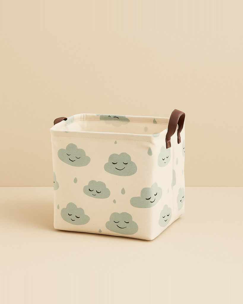 1 PC Cotton and Linen Folding Storage Basket Children's Toy Storage Box Fabric Sundries Storage Basket Washing Basket LM