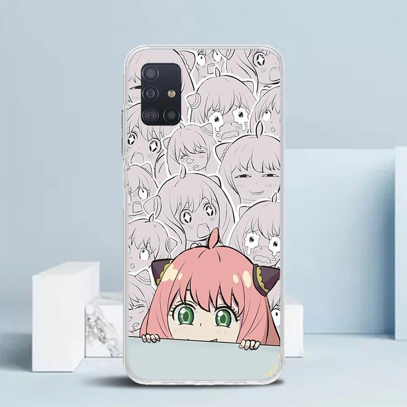S-Spy Family Anya Phone Case For Samsung Galaxy A52 A32 A22 A12 A51 A50S A30S A10S Note 20 Ultra 10 S10 Plus A31 A20 A71 A72 Gal