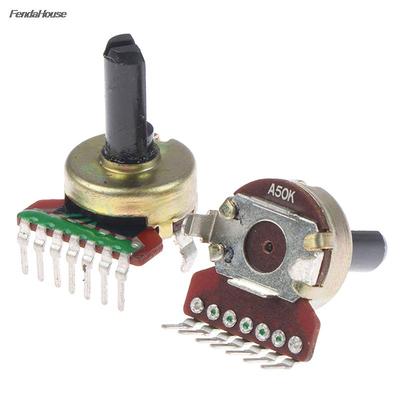 7 Bent Foot Half Shaft Length 15MM 161 Rotary Potentiometer Dual A50K / A503 Dual Channel Amplifier Volume Potentiometer