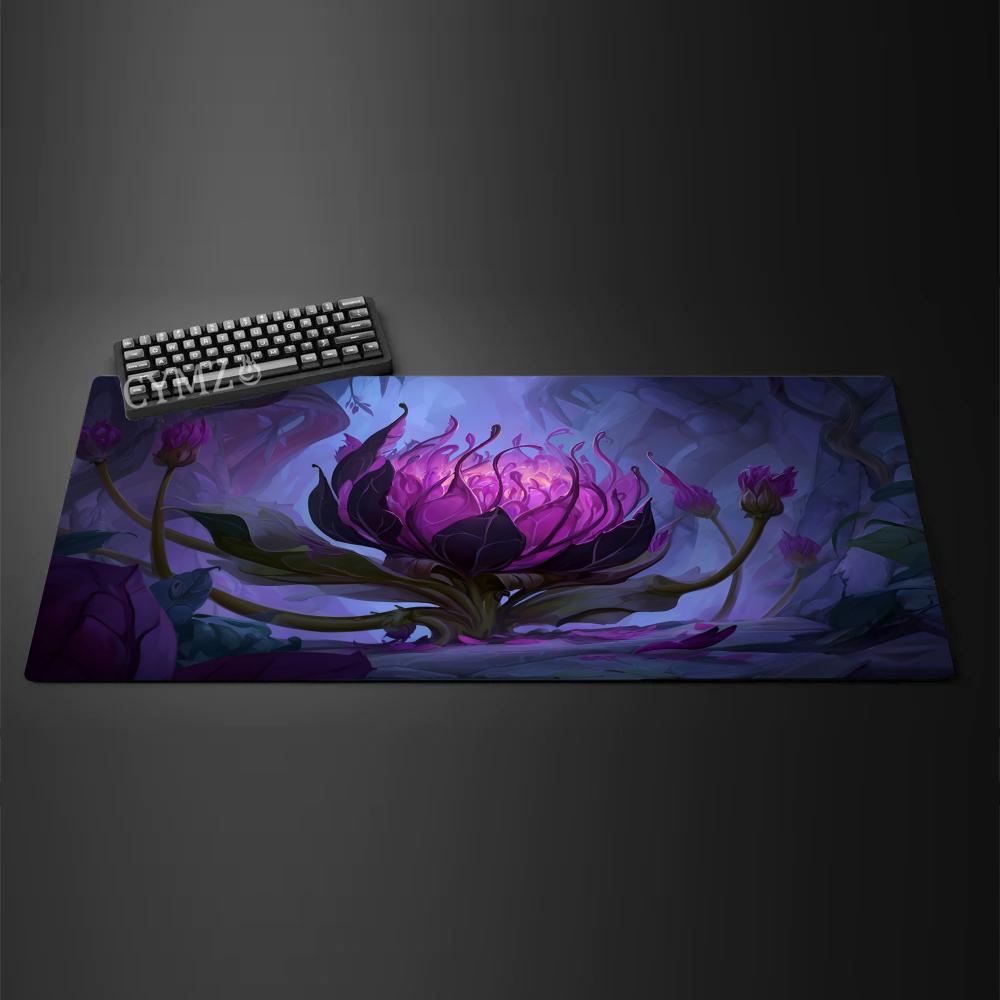 Purple mysterious magic lotus Mouse Pad Desk Mat Gaming mats antislip Durable desk accessories Keyboard desktop pads maus pad