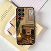 Coffee Study Book illustration Phone Case For SamsungS25,24,21,22,23,30,Ultra,20,Plus,Fe,Lite,Note,10,9,Soft Black Cover