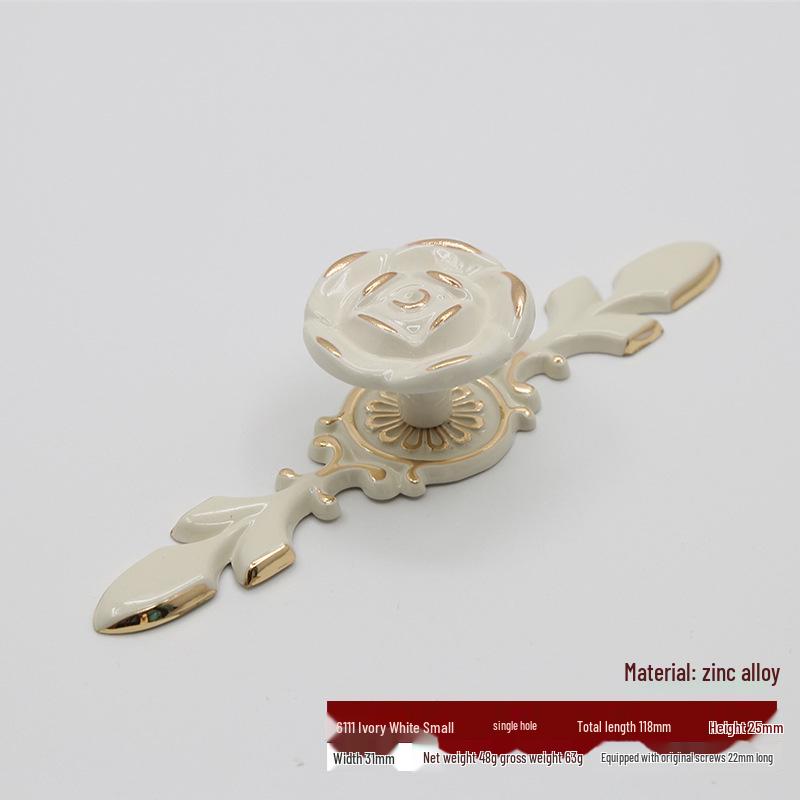 Ivory White Zinc Alloy Minimalist Round Pull Handle for Cabinets and Drawers