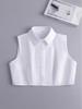 Women's Sleeveless White Shirt with Hooded Sweater Vest and Removable Fake Collar