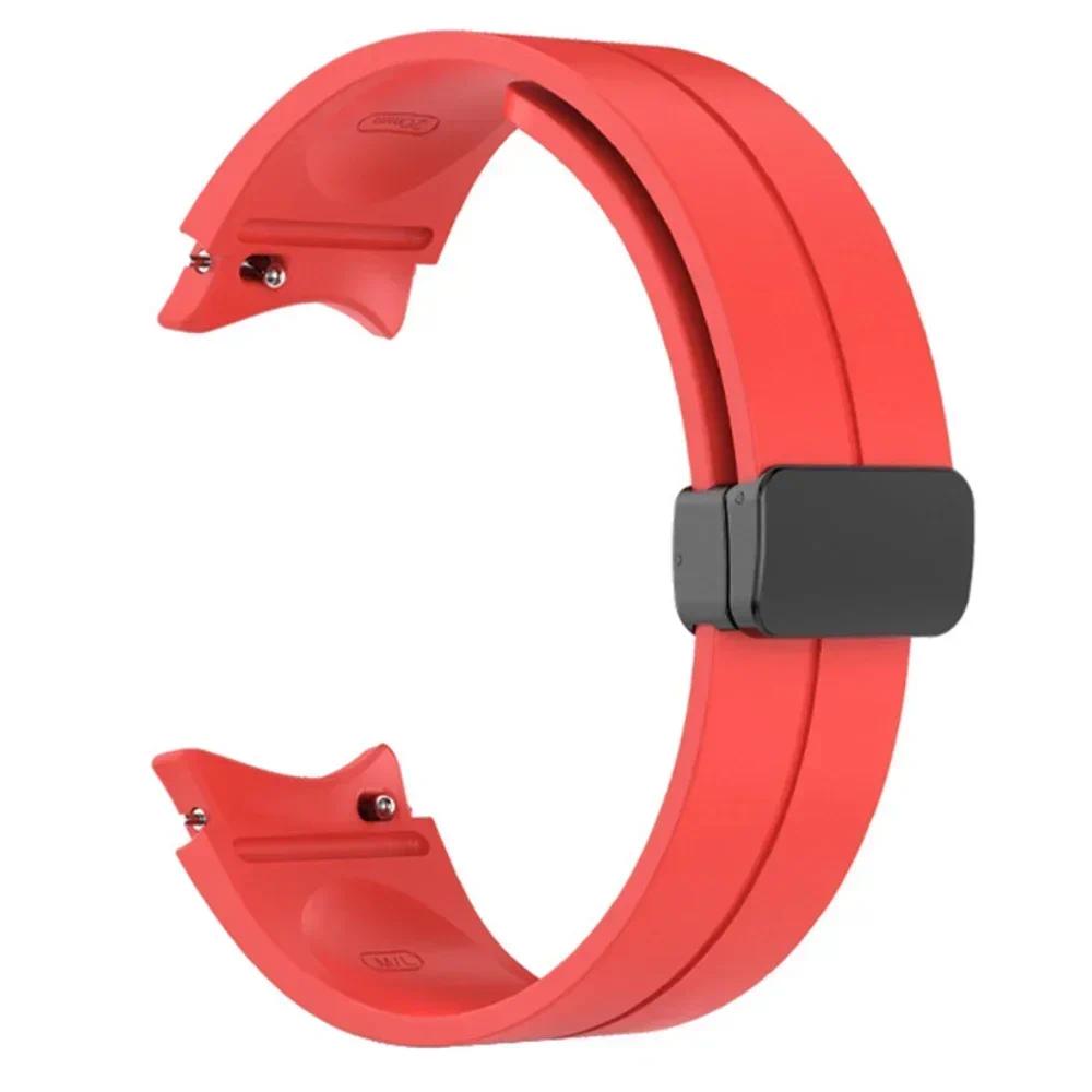 Outdoor Silicone Bracelet for Samsung Galaxy Watch 7 6 5 4 5 Pro 44/40mm Magnetic Buckle Band for Watch4 6 Classic 43/47mm Strap