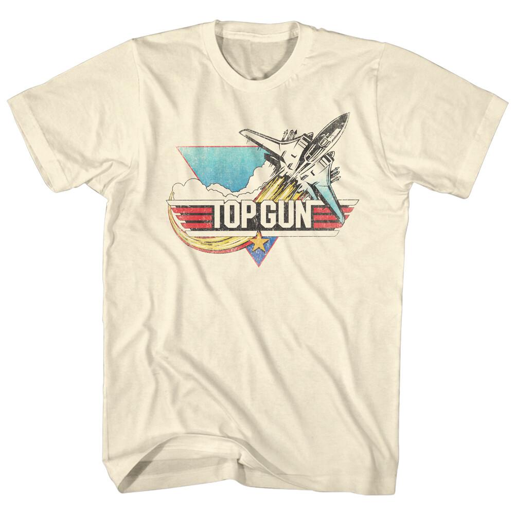 Top Gun Movie Color F14 Fighter Jet Flying Through Clouds Men T Shirt XXXXL