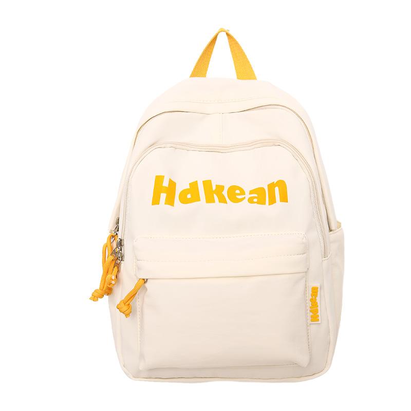 

Однотонный рюкзак с надписью Женский легкий рюкзак большой вместимости Студенческий школьный рюкзак Small белый