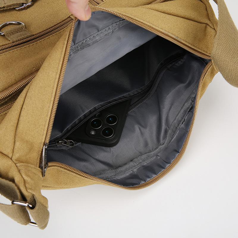 Bolsa Transversal de Lona Vintage para Homens - Bolsa de Ombro Estilosa Tote Mensageiro (Portátil Durável para Viagem e Uso Diário)