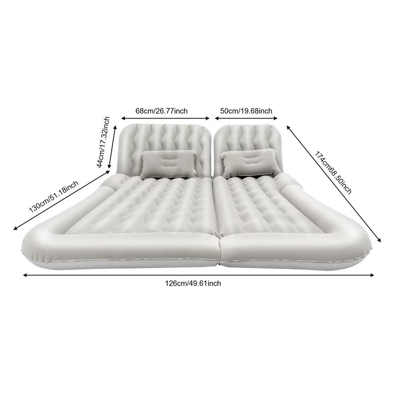 Universal Foldable Inflatable Bed Portable Inflatable Mattress Set Car Back Seat Sleeping Flocking Air Bed Cushion w/Pump+Pillow