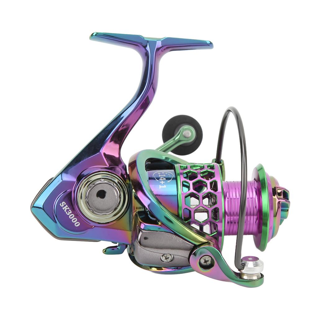 Lure Spinning Reel Metal Spinning Fishing Wheel Gapless 5.0:1 Speed Ratio Fishing Reel for Freshwater Saltwater SK3000