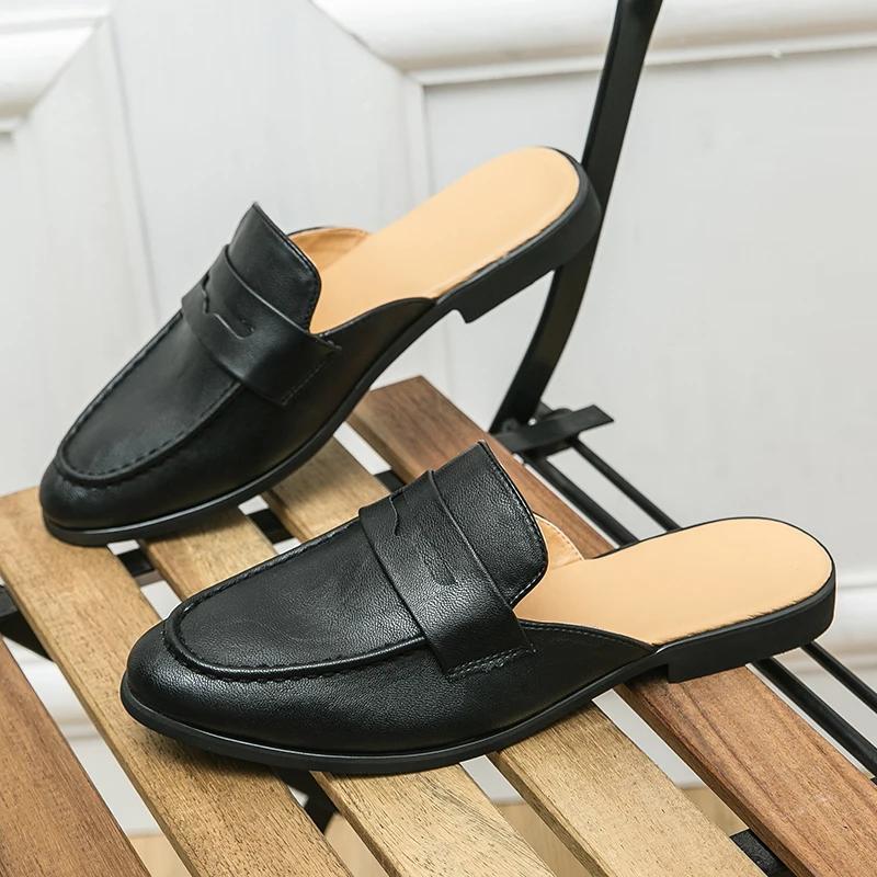 Fashion Suede Designer Slippers Men Summer Shoes Men Comfortable Walking Footwear Platform Half Drag Slipper Mens Casual Shoes Female