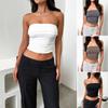 Spring And Summer Tight Short Outfit Sweet And Spicy Style Knitted Versatile And Sexy Solid Color Backless Knitted Strapless Top For Women