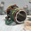 Stal nierdzewna Wkład Kubek Pubowy 300 ML Filiżanka do Kawy Idealna Dekoracja Kubek z Żywicy 3D Biurko