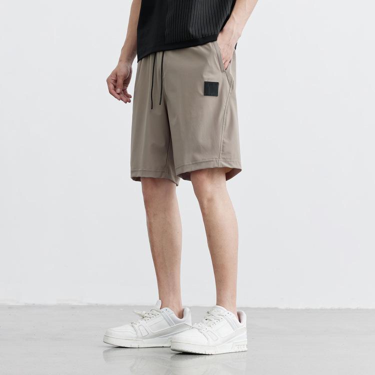 

Бессмысленные четырехсторонние надувные крутые серые спортивные шорты из ледяного шелка 5/4, мужские летние тонкие повседневные брюки 5/5 XXXXL легкие хаки