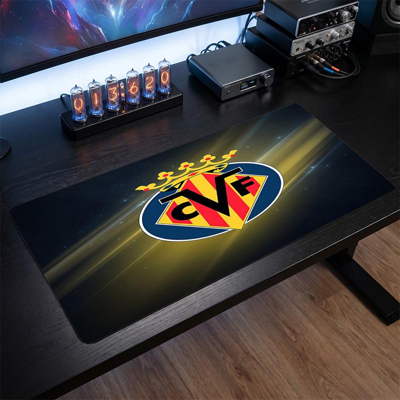 Villarreal FC Theme Pattern Mouse Pad, Soccer Logo Design XXL Gaming Desk Mat Non-Slip Computer Mouse Pad