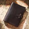 Genuine Leather A5 Business Planner Binder - Retro Style