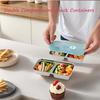 Reusable Stainless Steel Snack Containers with Lids, Stainless Steel Double Compartment Snack Box Containers Condiment Lunch Container with Lids, for