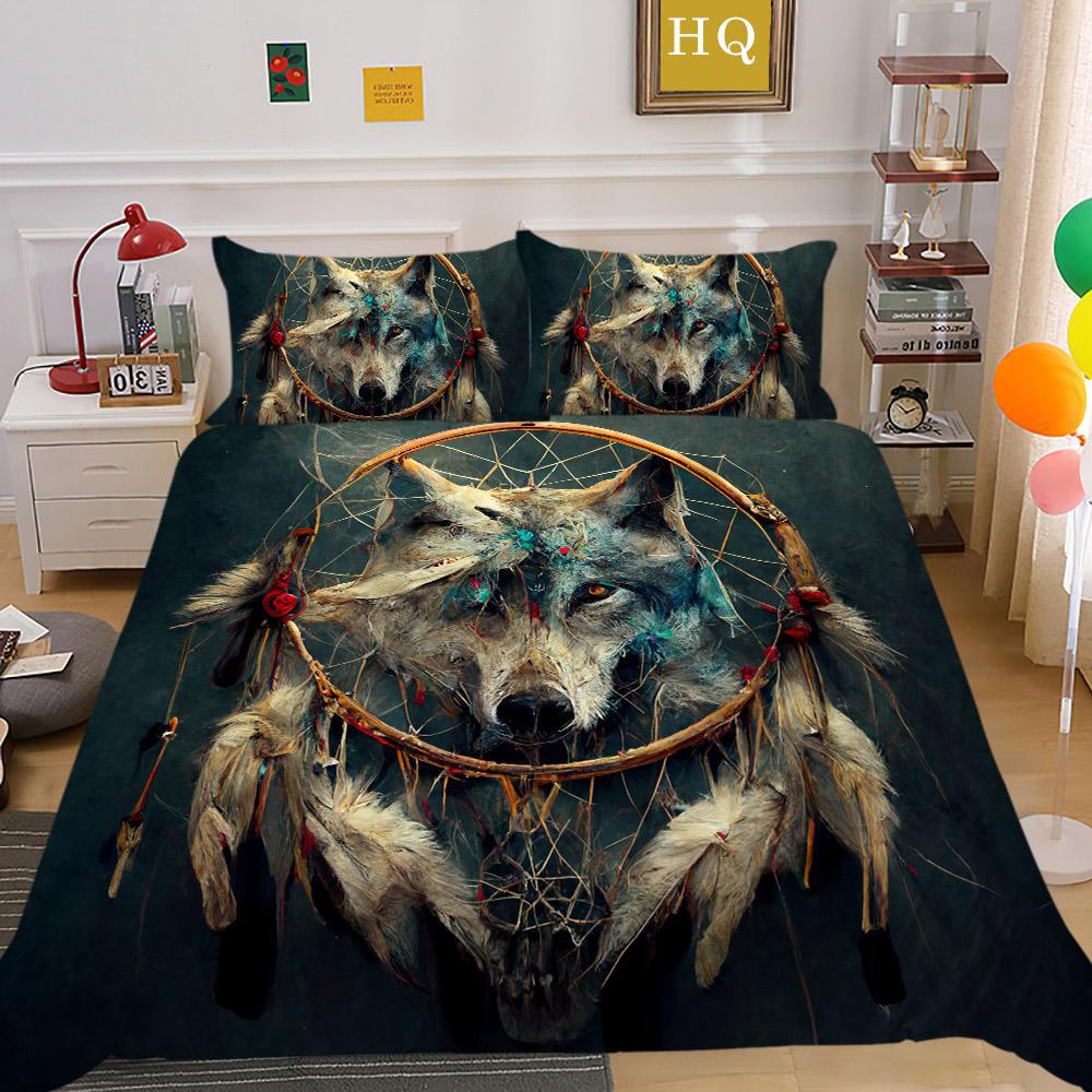 Bedding Polished Four-Piece Set Custom Animal Wolf Print Three-Piece Set Quilt Cover Sheet