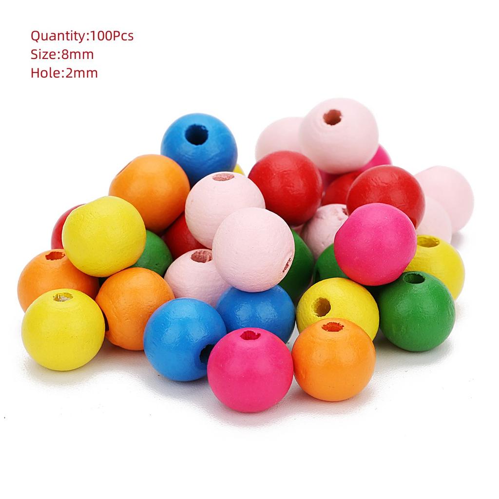 Natural Eco-Friendly Wooden Beads Round Heart Large Hole Loose Spacer Wood Beads For Jewelry Making DIY Charm Bracelets Necklace