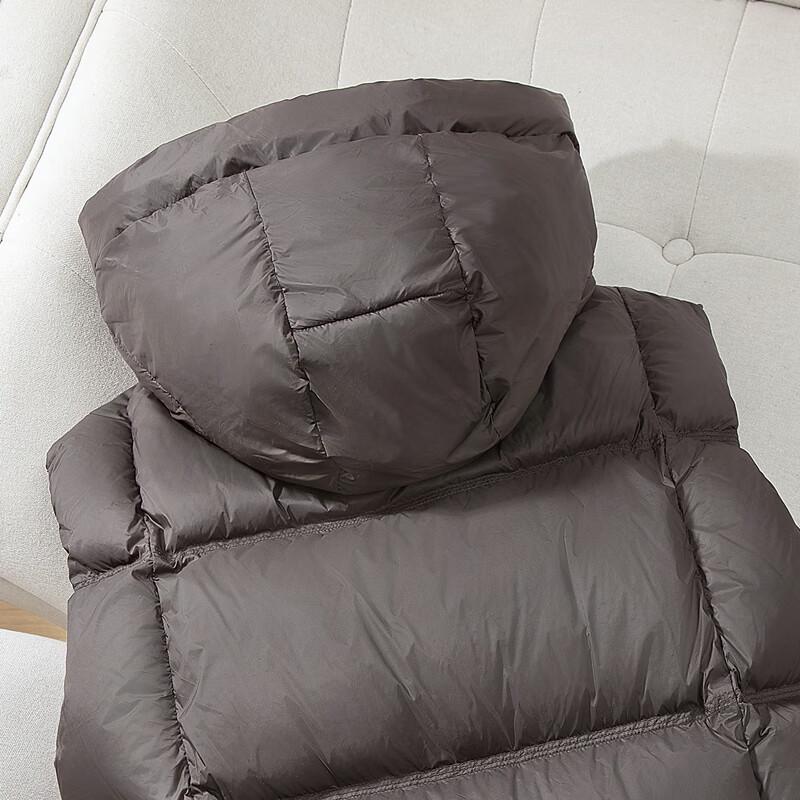 SilbaShe Damen Daunen-Steppweste mit Kapuze, 90% Daunen