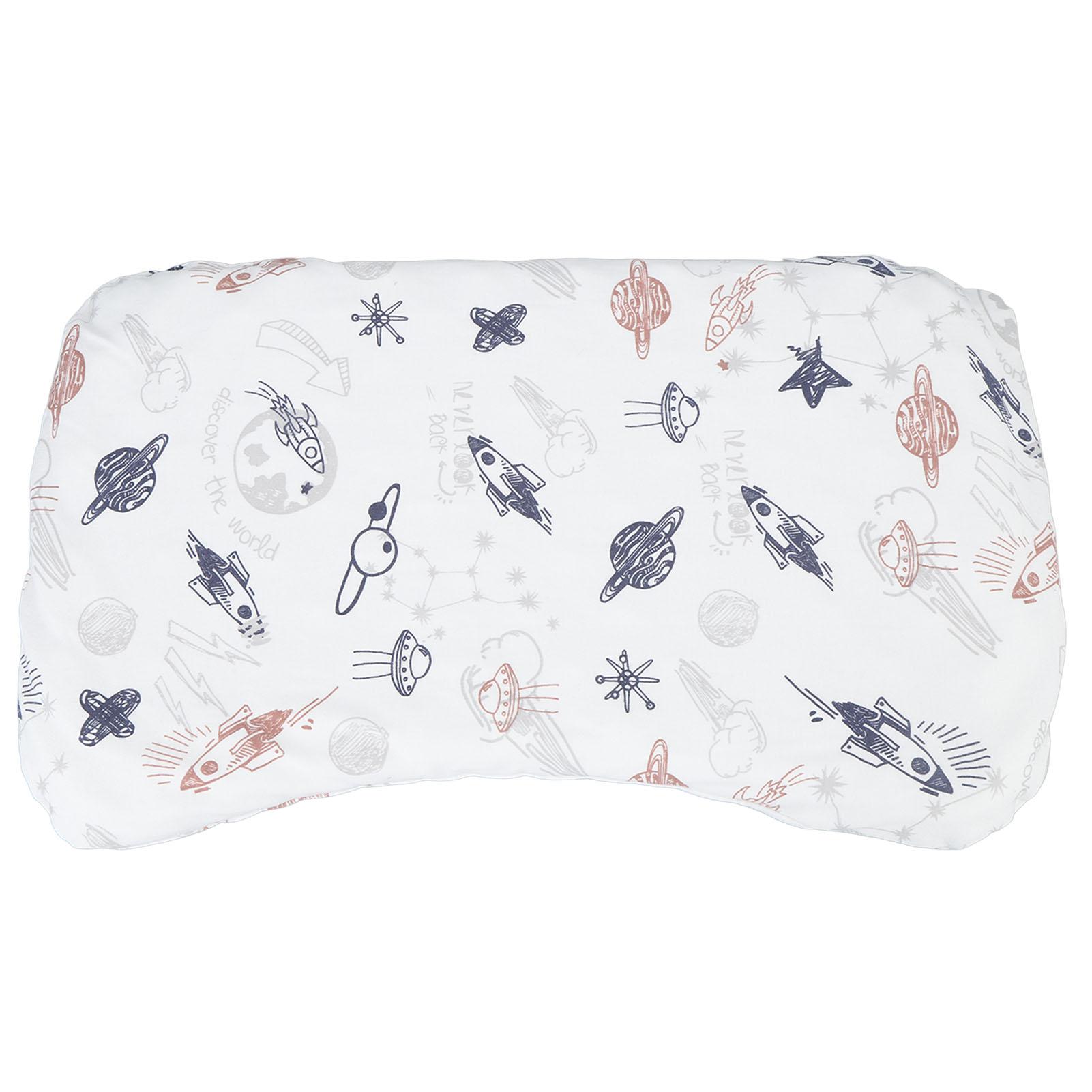 

Baby Nursery Pillow Pure Cotton Cartoon Print Wave Single Layer Washable Infant Nursing Pillow for