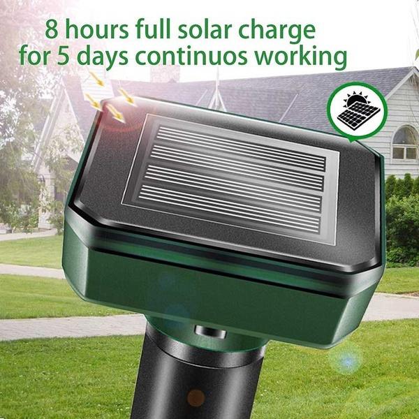 Regenfester Solar-Ultraschall-Vibrations-Schädlingsvertreiber für den Außenbereich, Schlangenvertreiber für Rasen, Garten, Hof, Bauernhof