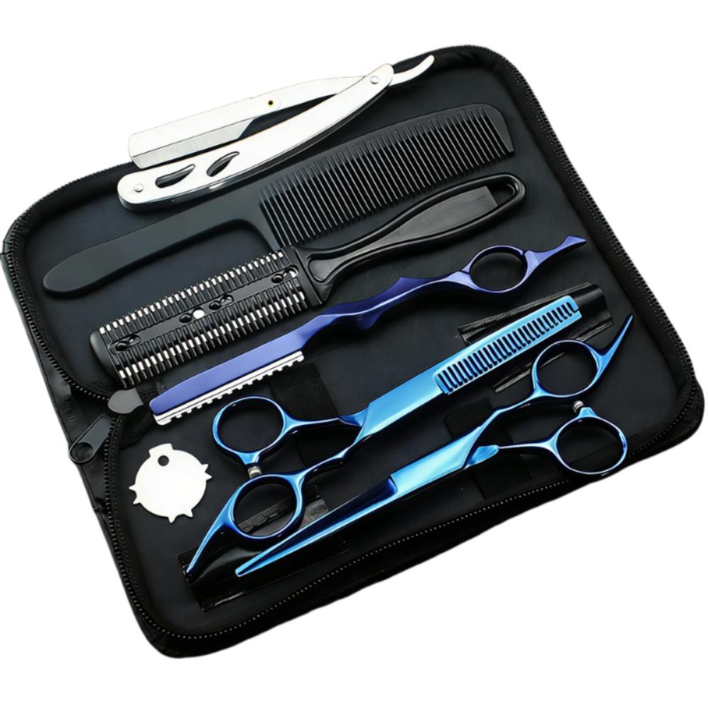 

6 Inch Haircutting Kit Cutting Tool Styling Tool Barber Shears Tools Thinning Tool Vibrant colors Hair Clippers Barber Shop синій