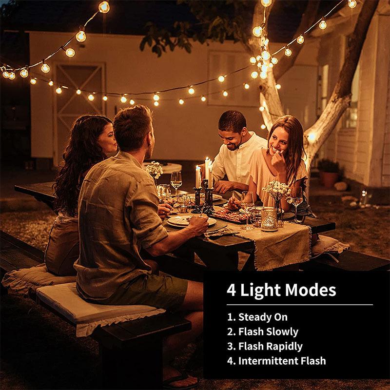 New Year Solar G40 Retro String Lights for Outdoor Camping & Holiday Decor