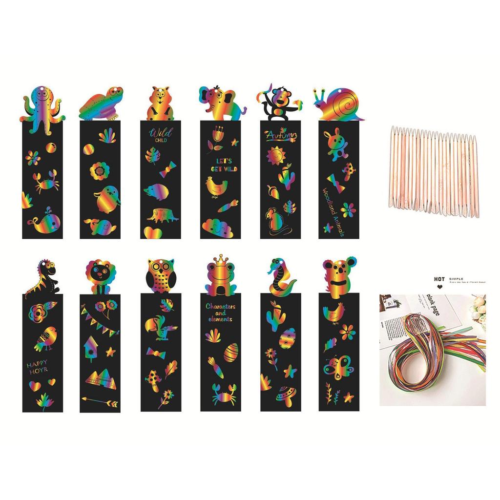 Dinosaur Scratch Art Bookmarks: Colorful DIY Scratch Cards for Kids