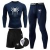 Men's 3-Piece Quick-Dry Compression Set: Short-Sleeve Bodysuit, Sports Running and Basketball Training Suit for Gym