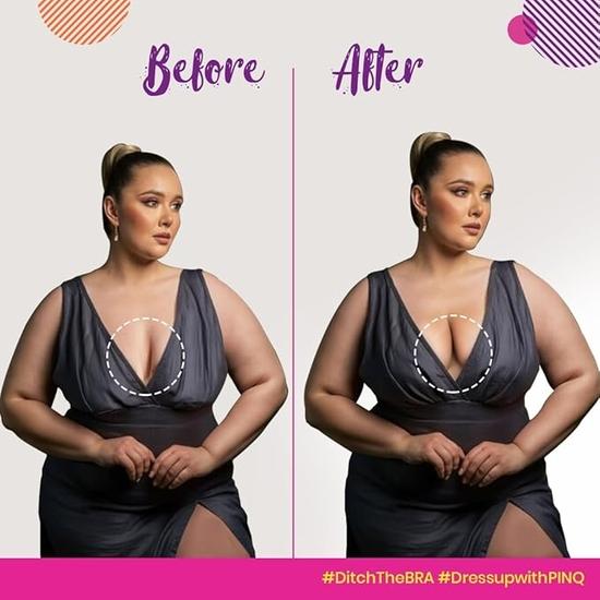 PINQ POLKA Breast Lift Tape Pasties 6 Pcs with 10 Nipple Pasties for DD-E Cup Size and 2 Pcs Reusable Nipple Cover 8CM|Shape Enhancer Body Tape