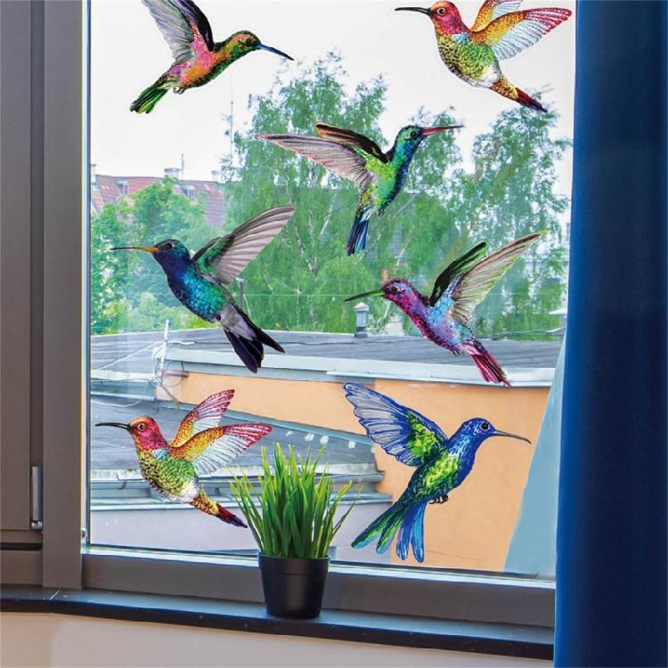Stylishs Bird Decals for Glass Set of 2 Window Stickers for Safety Decors