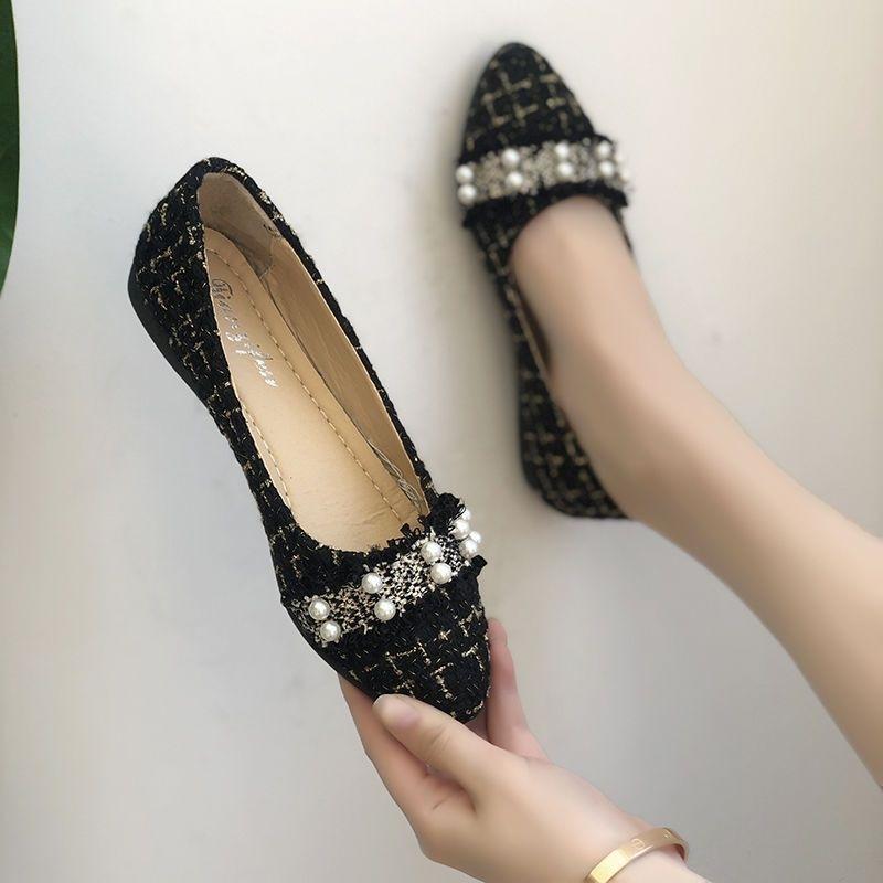 

Женские туфли-лодочки весенние универсальные феи вечерние туфли нежные туфли интернет-знаменитость остроносые балетки 40 чёрный