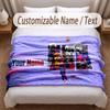 Lamine Yamal Printed Flannel Blanket Custom Name Text Soft Warm Throw For Bedroom Holiday Gift