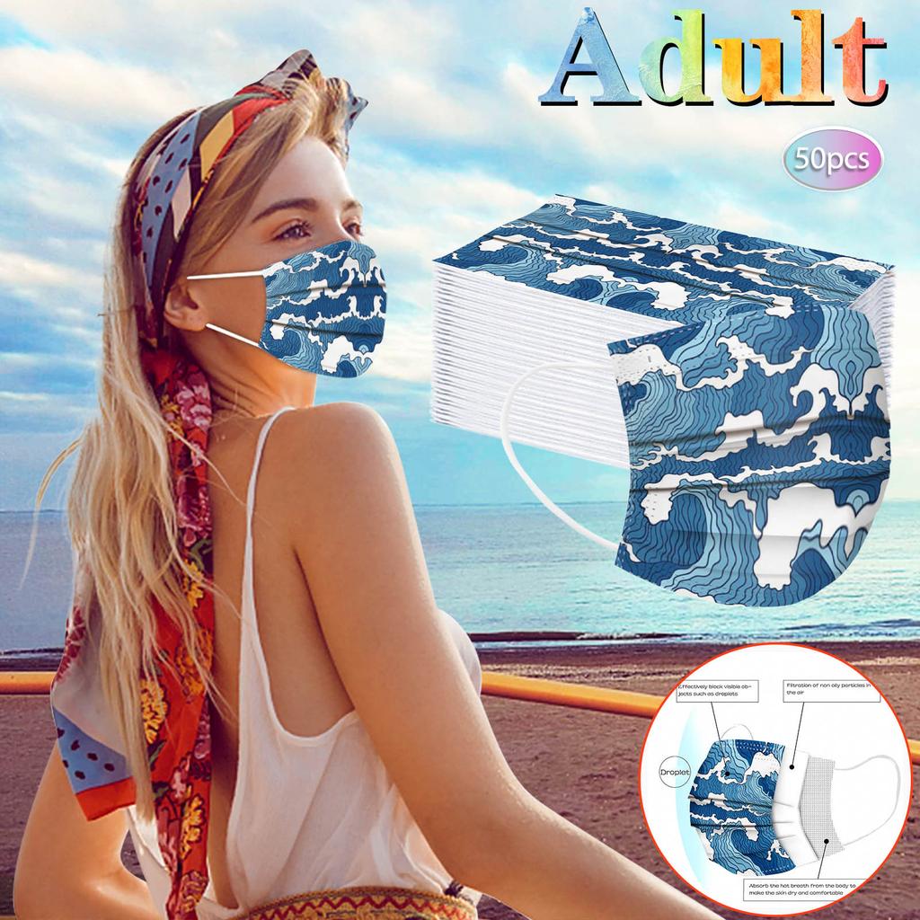 Adult Mask Disposable Face Mask Industrial 3Ply Ear Loop 10/20/30/40/50/100PCS