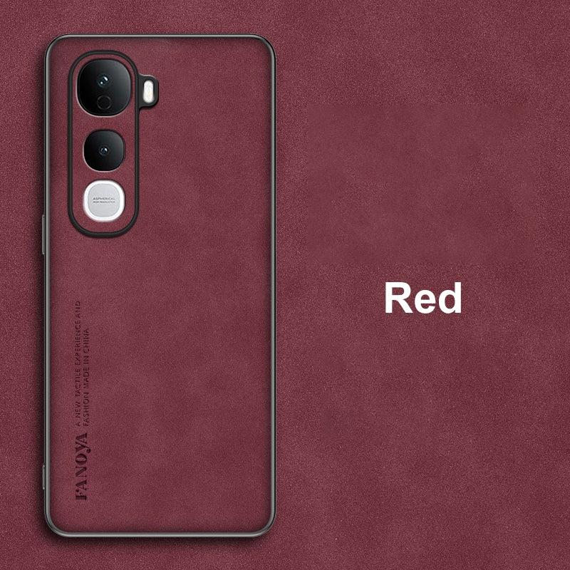 

For Vivo Y400 5G Case Luxury PU Leather Phone Case For Vivo Y400 5G Back Cover Matte Silicone Shockproof Full Protection Coque For Vivo Y400 5G красный