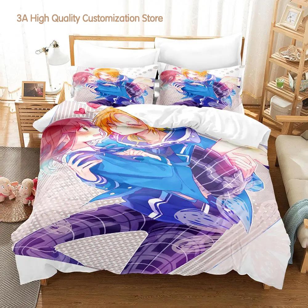 Ensemble Stars Bedding Set Single Twin Full Queen King Size Bed Set Adult Boys Bedroom Duvetcover Sets Anime Bed Sheet Set
