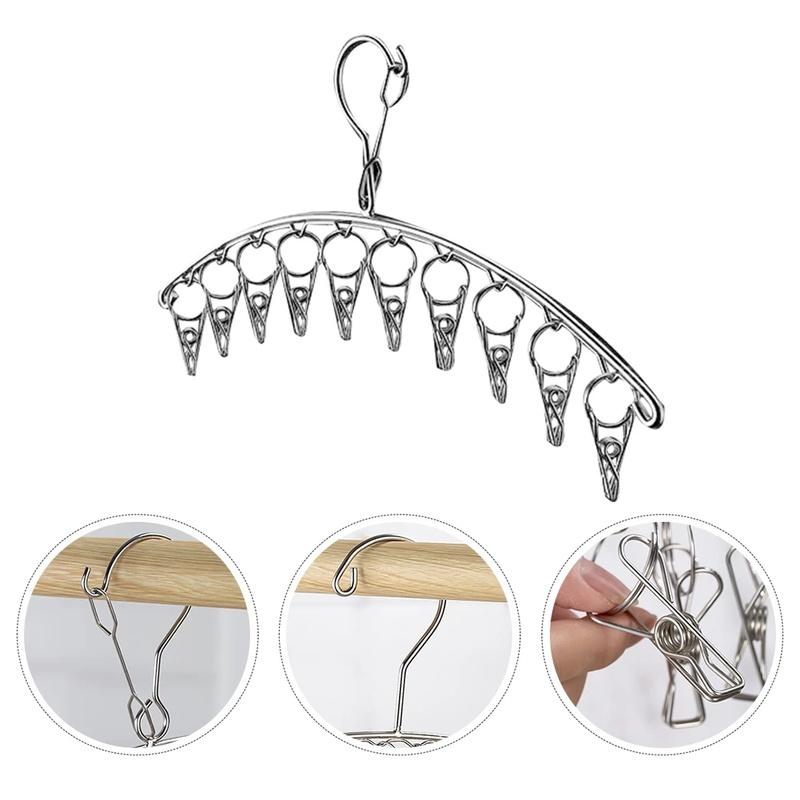 

16.10.20 Кліпи Одяг Сушка одягу з нержавіючої сталі Вішалка вітрозахисна стійка для одягу Носок для прання Airer Вішак Для нижньої білизни Тримач для шкарпеток 10 Clips