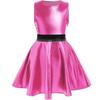 Girls Metallic Party Dress Sleeveless Round Neck A Line Design Contrast Waist Invisible Zipper Halloween Outfit