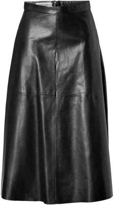 Gonna da Donna Nera Vera Pelle di Agnello Gonna A-Line Abbigliamento Casual Formale Morbida
